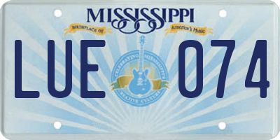 MS license plate LUE074