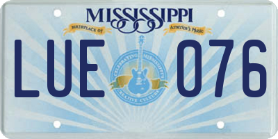 MS license plate LUE076
