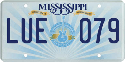 MS license plate LUE079