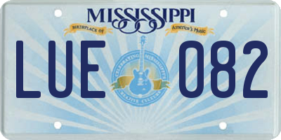 MS license plate LUE082