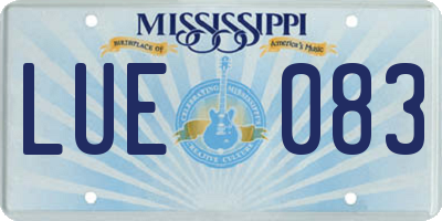 MS license plate LUE083