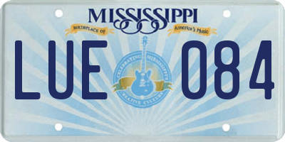 MS license plate LUE084