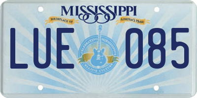 MS license plate LUE085