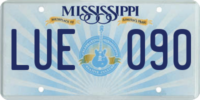 MS license plate LUE090