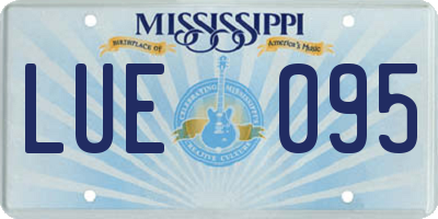 MS license plate LUE095