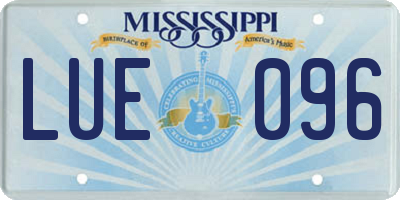 MS license plate LUE096