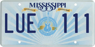 MS license plate LUE111