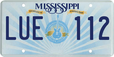 MS license plate LUE112