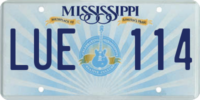 MS license plate LUE114