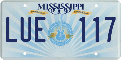 MS license plate LUE117