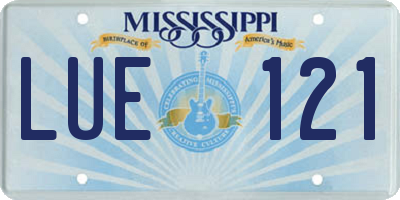 MS license plate LUE121