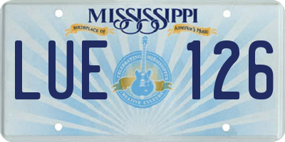 MS license plate LUE126