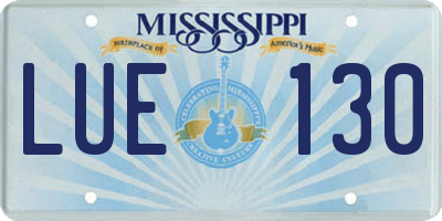 MS license plate LUE130