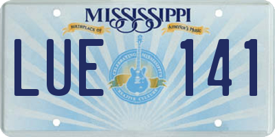MS license plate LUE141