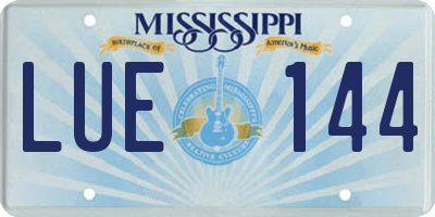 MS license plate LUE144