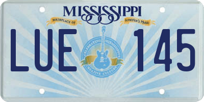 MS license plate LUE145