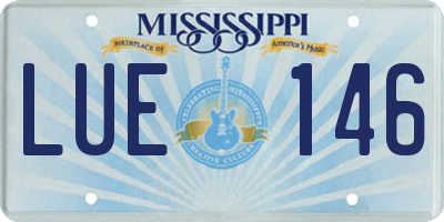 MS license plate LUE146
