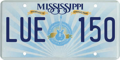 MS license plate LUE150