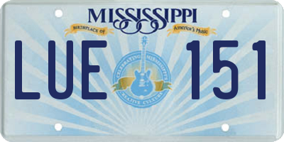 MS license plate LUE151