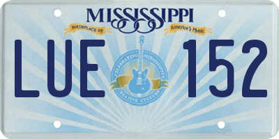 MS license plate LUE152