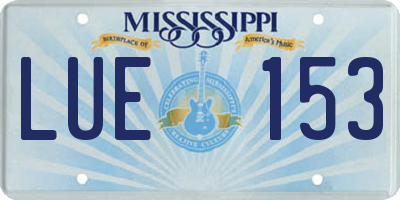 MS license plate LUE153