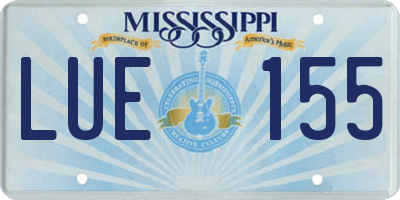 MS license plate LUE155