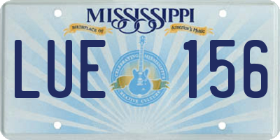 MS license plate LUE156
