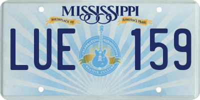 MS license plate LUE159