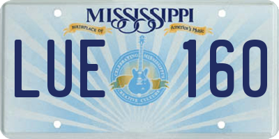 MS license plate LUE160