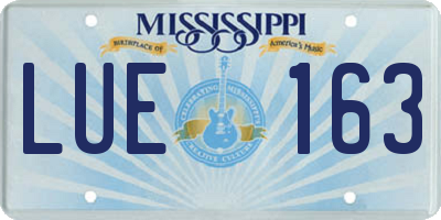 MS license plate LUE163