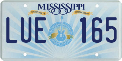 MS license plate LUE165