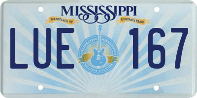 MS license plate LUE167