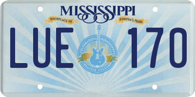 MS license plate LUE170