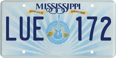 MS license plate LUE172