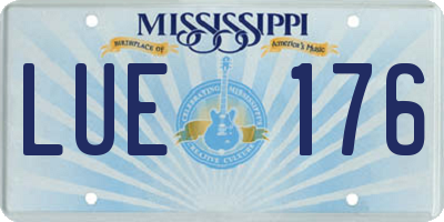 MS license plate LUE176
