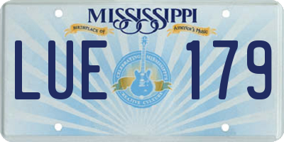 MS license plate LUE179