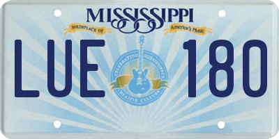 MS license plate LUE180