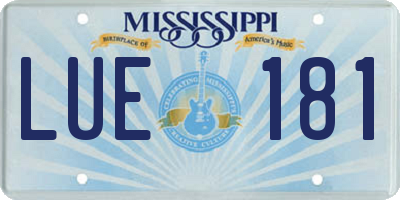 MS license plate LUE181