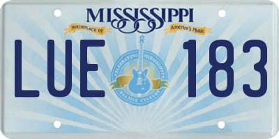 MS license plate LUE183