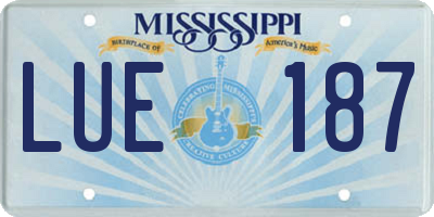 MS license plate LUE187