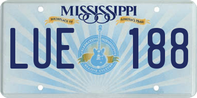 MS license plate LUE188