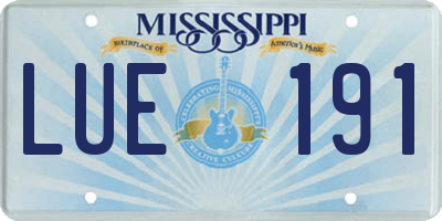 MS license plate LUE191