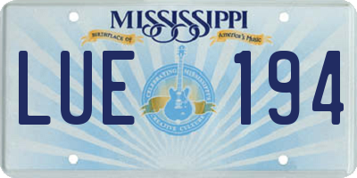 MS license plate LUE194