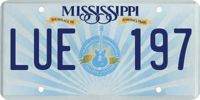 MS license plate LUE197