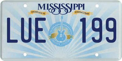 MS license plate LUE199