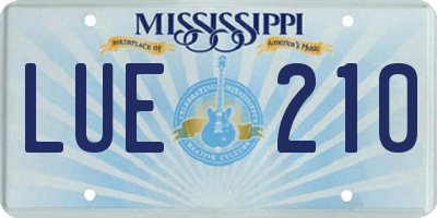 MS license plate LUE210