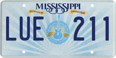 MS license plate LUE211