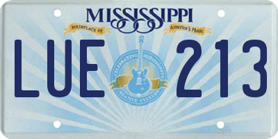 MS license plate LUE213
