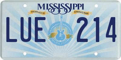 MS license plate LUE214