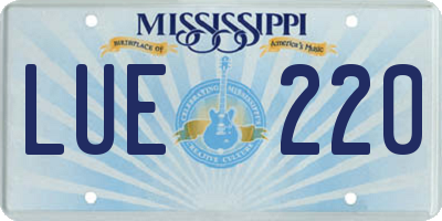 MS license plate LUE220